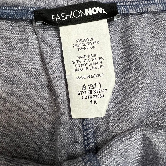 Fashion Nova Gray/Blue Lounge Shorts - Picture 3 of 5